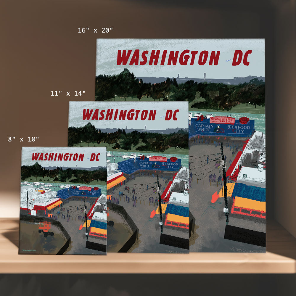 a set of three washington dc travel posters