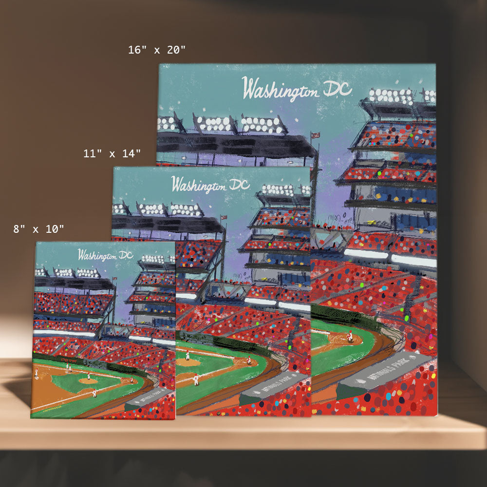 a set of three greeting cards featuring a stadium