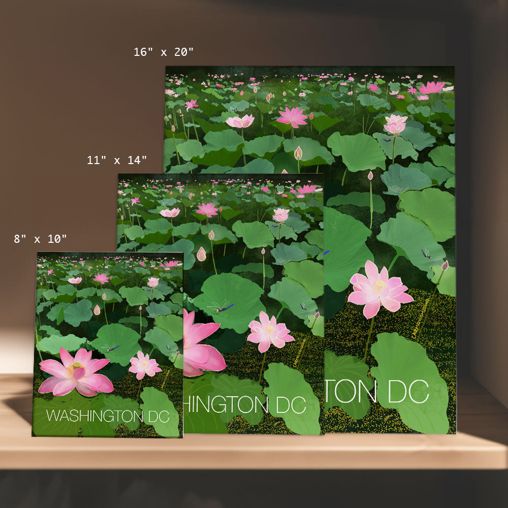 a set of three greeting cards with water lilies