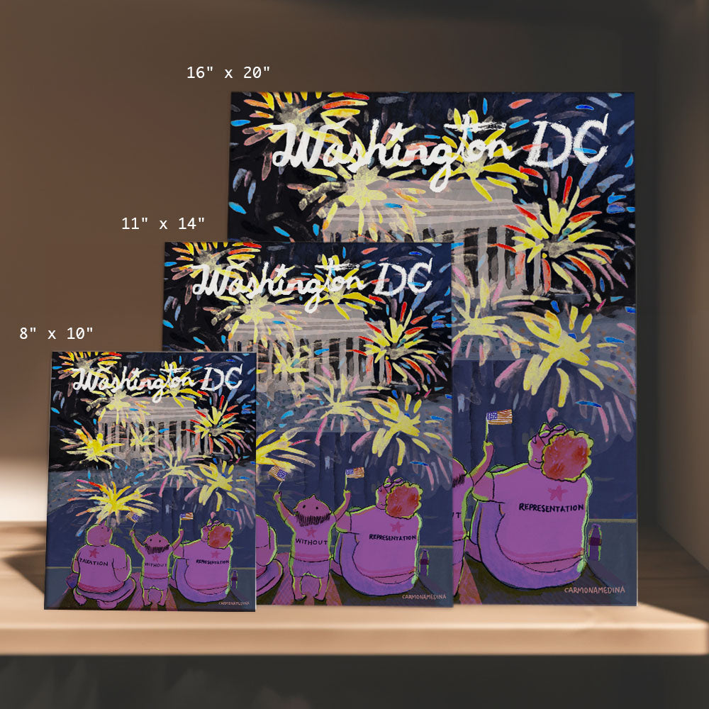 a set of three greeting cards with fireworks in the background