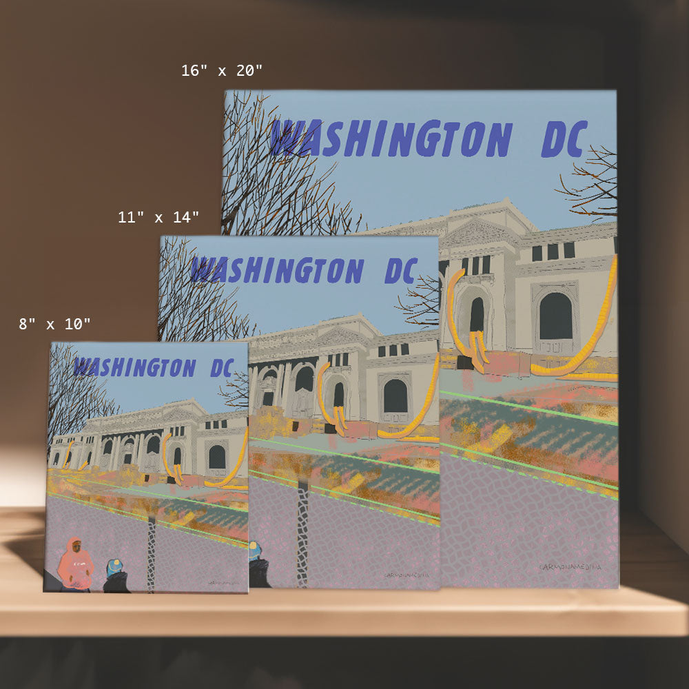 three washington dc postcards on a shelf