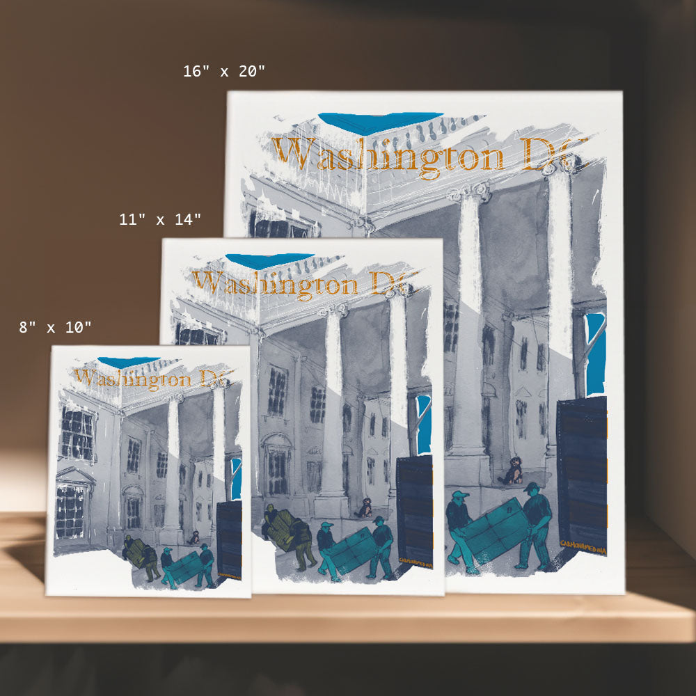 a set of three greeting cards with a picture of washington dc