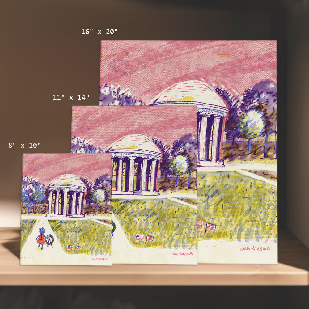 three greeting cards with a painting of a gazebo