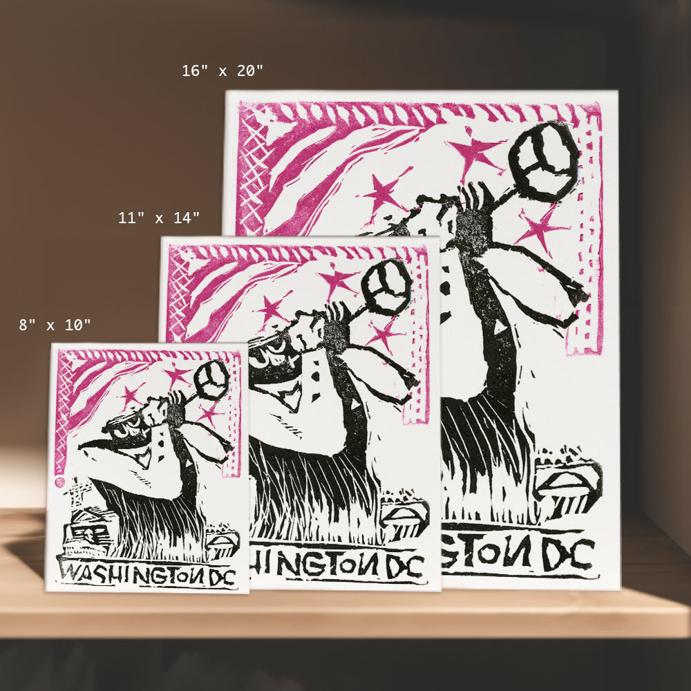 a set of three greeting cards with pink ink