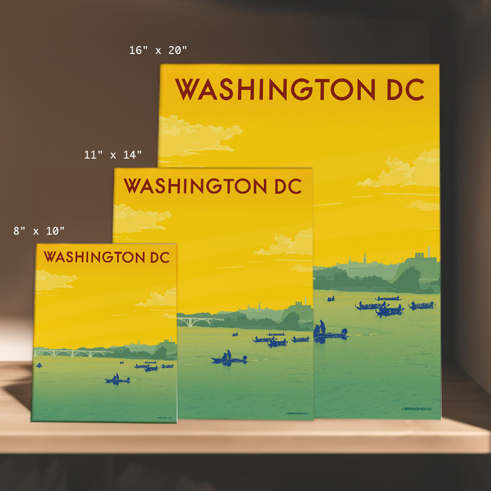 a set of three washington dc travel posters