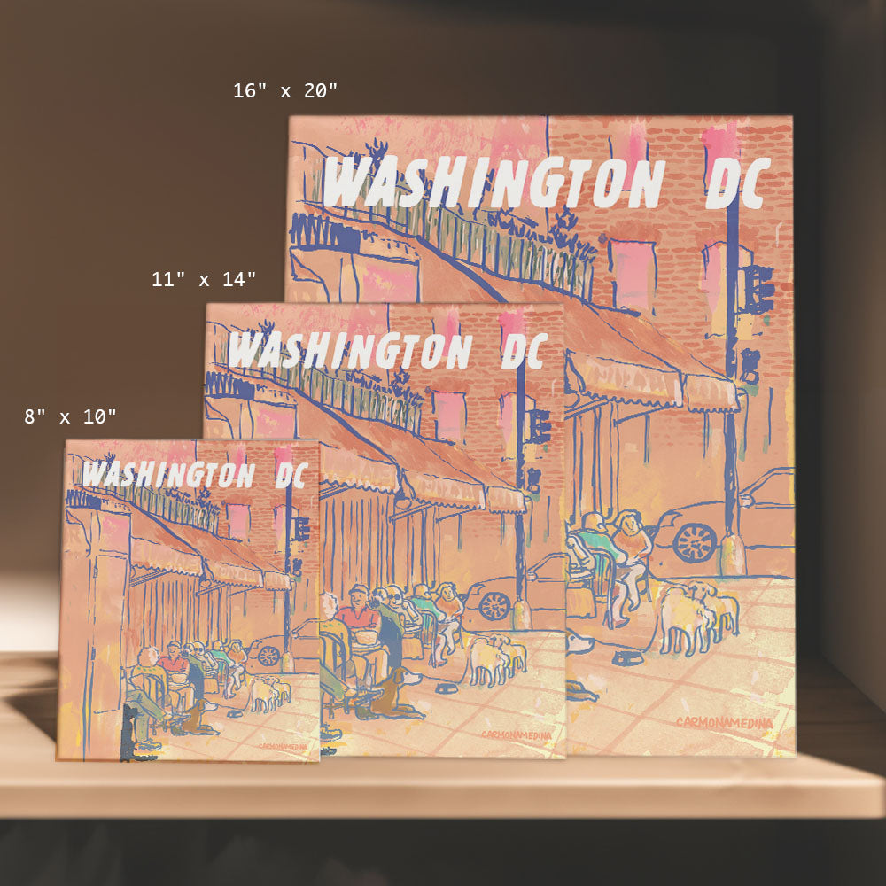 a set of three greeting cards with a drawing of washington dc