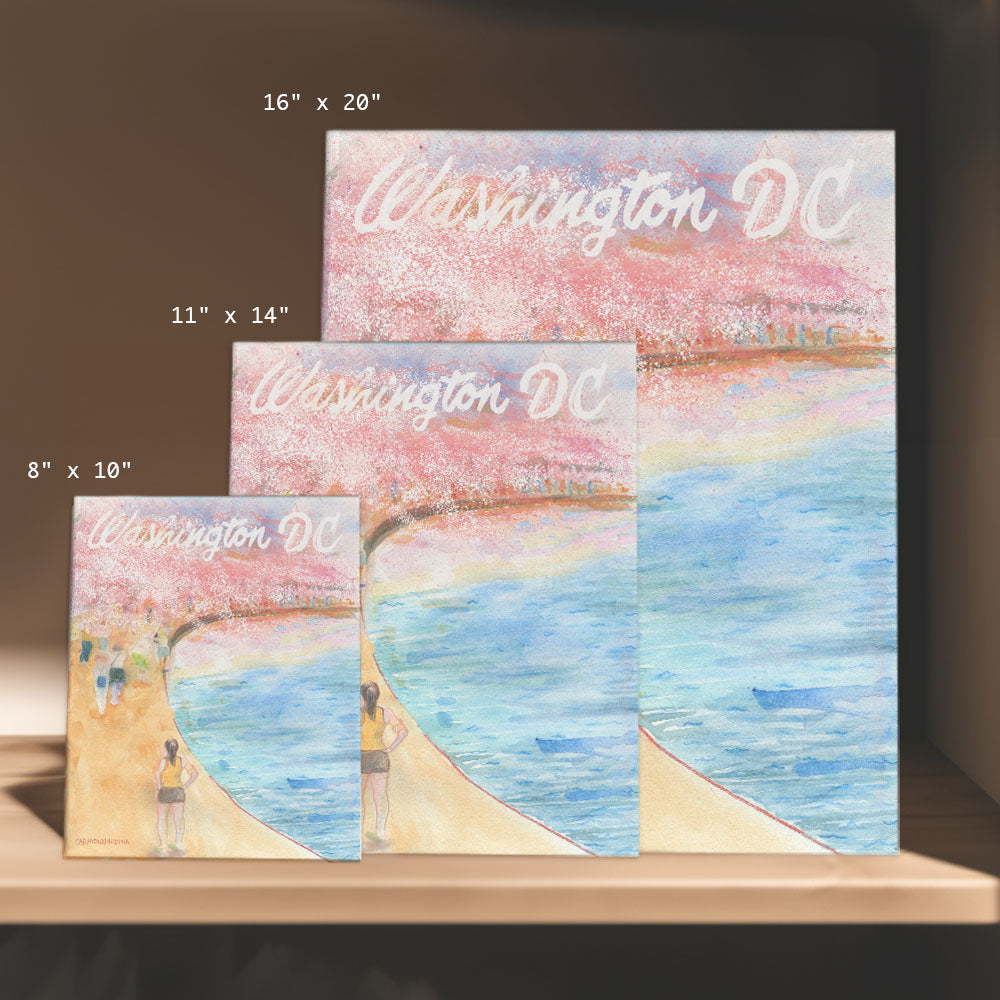 three greeting cards on a shelf with a drawing of a beach