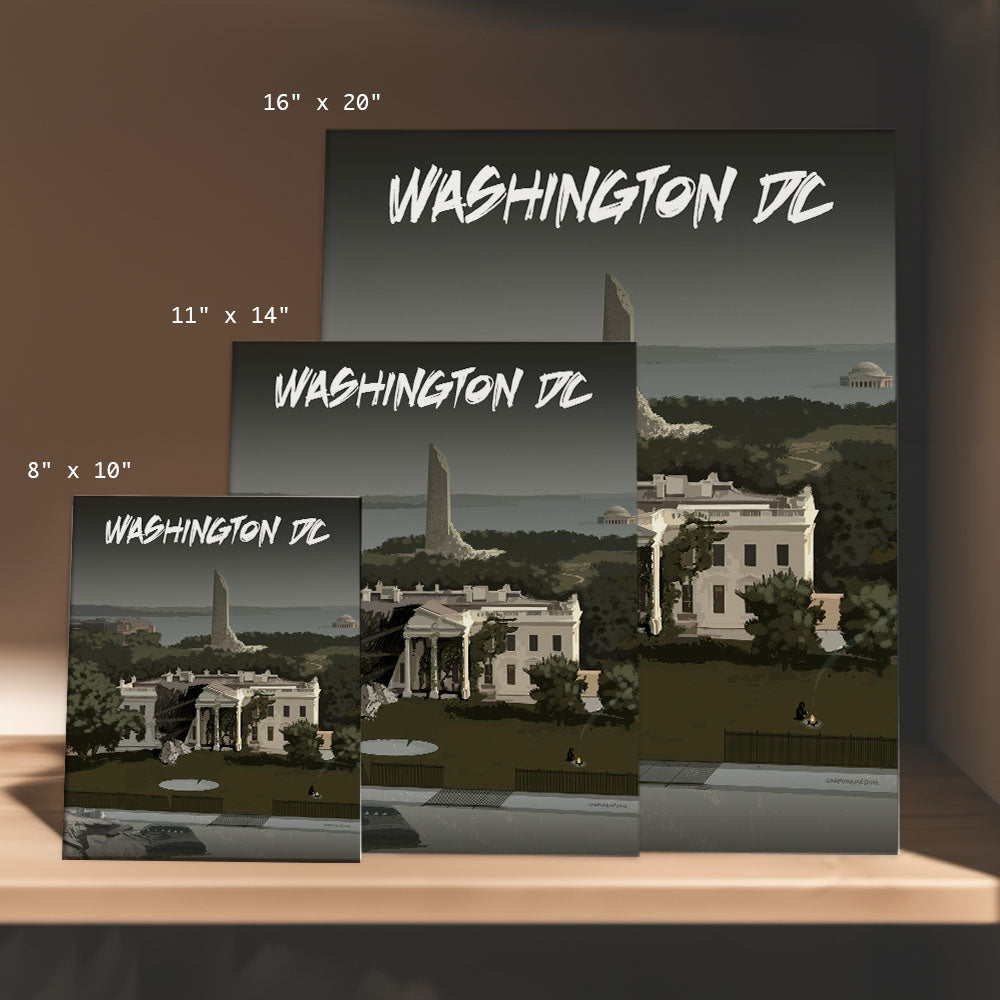 a picture of washington d c on a shelf