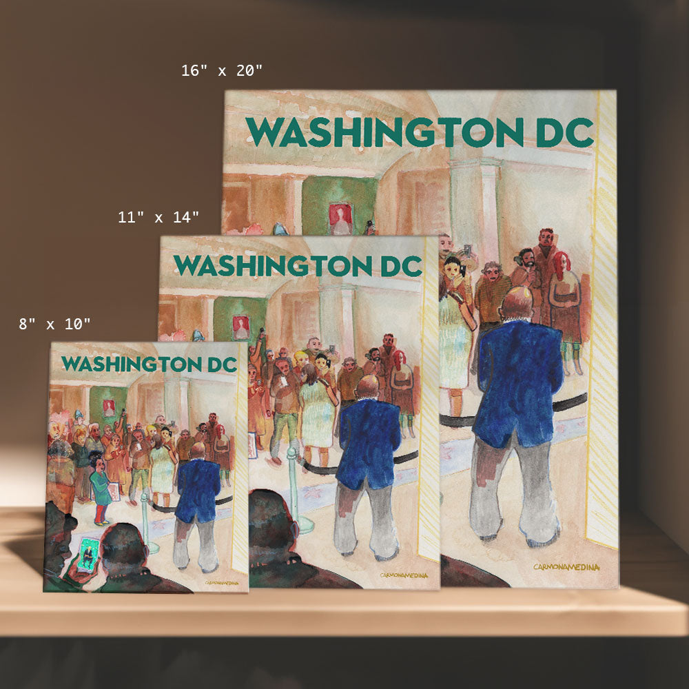 three washington dc postcards with a picture of a man holding a baseball bat