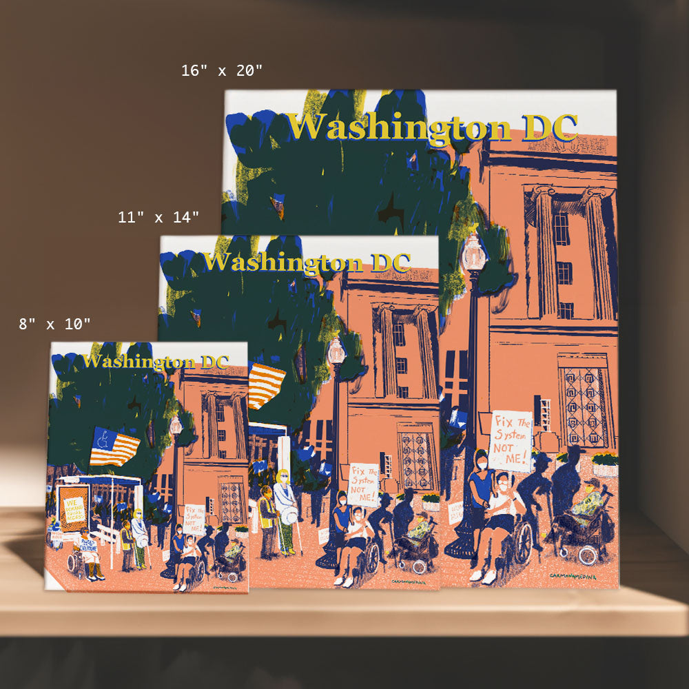 a picture of washington dc on a shelf