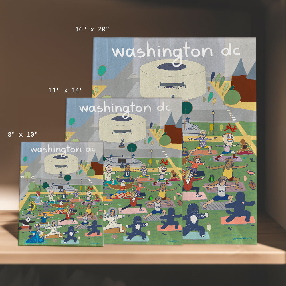 a picture of washington d c on a shelf