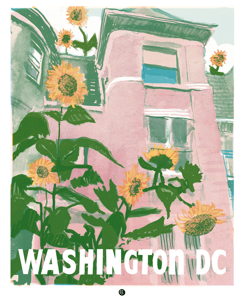 Sunflowers and Rowhouses - Washington DC