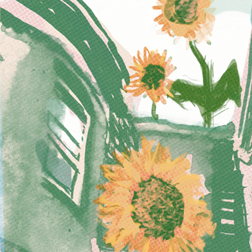 Sunflowers and Rowhouses - Washington DC